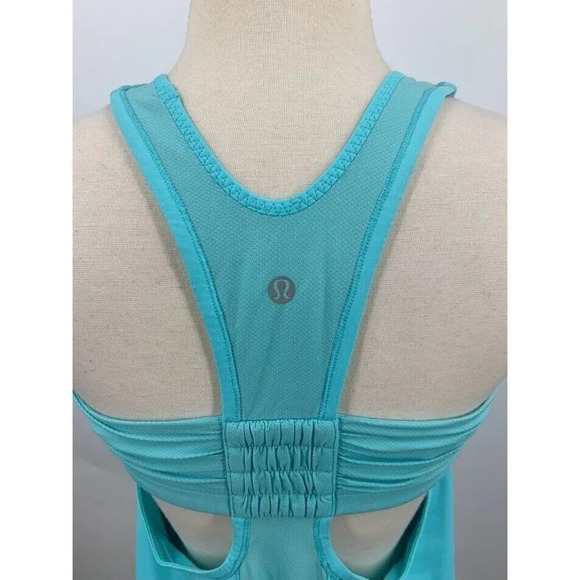 Lululemon Women's Tone It Tank Angel Blue Layer Look Racerback Tank Size 8 - Picture 8 of 11